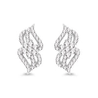 0.68 Carat Genuine White Diamond 14K White Gold Earrings (G-H Color, SI1-SI2 Clarity)