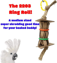 2203 Ring Roll 15" High by 4" Wide Large Parrot Shredder Cage Toy, Macaw, Amazon, Eclectus, and Similar - BIG FRENCHIES