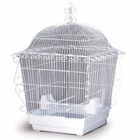 Prevue Pet Products Elegant Scrollwork Bird Cage 220 in White, Wrought Iron Cage for Cockatiels, Doves and Conures