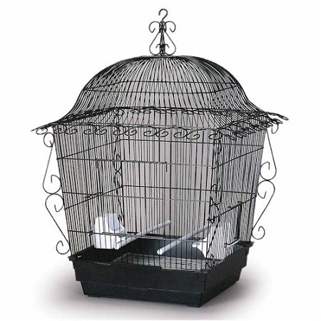 Prevue Pet Products Elegant Scrollwork Bird Cage 220 in White, Wrought Iron Cage for Cockatiels, Doves and Conures