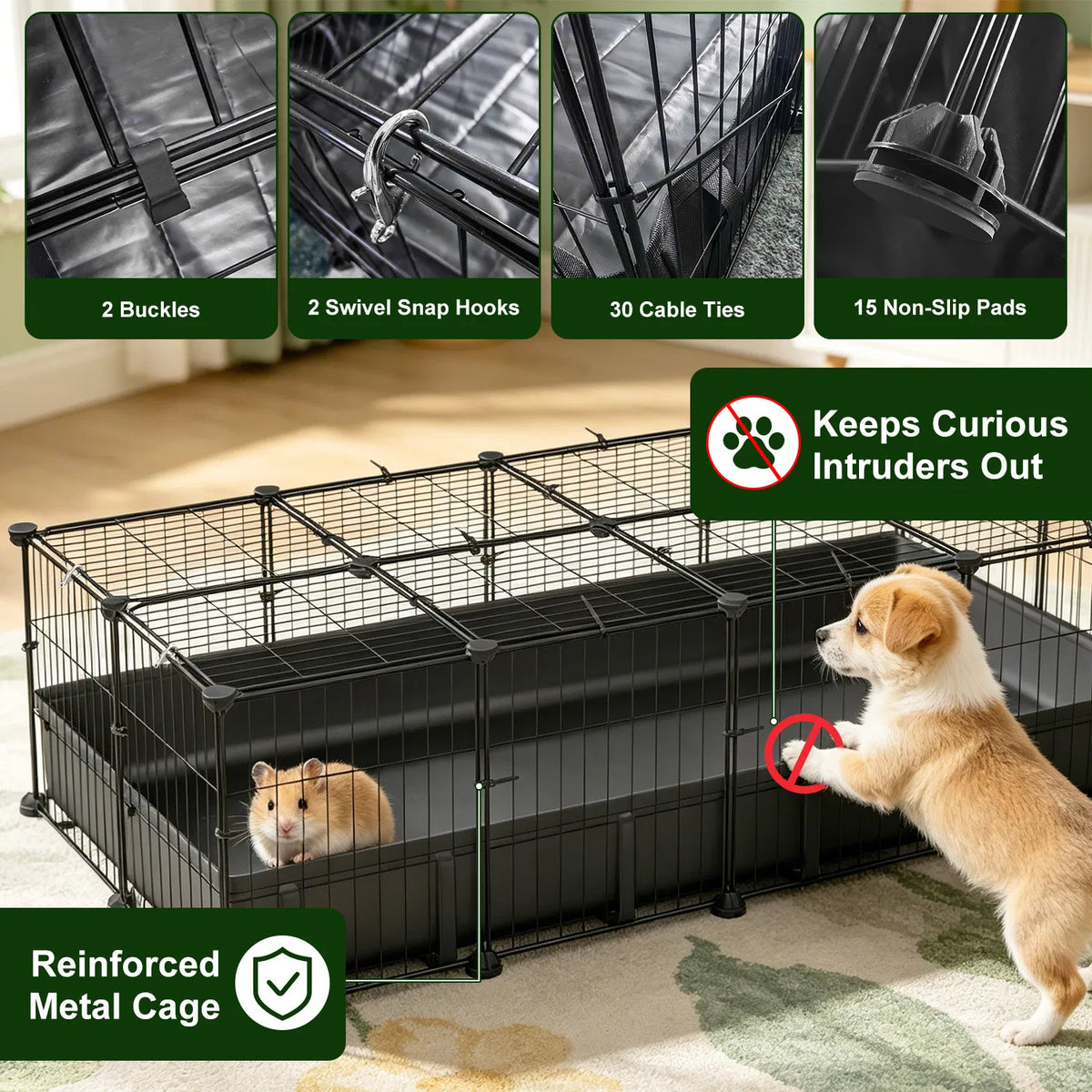 Modular Metal Small pet exercise pen DIY Multi Shape Layout, Metal Pet Enclosure Multi Tier L Square Rectangular Setup, 