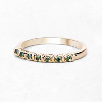 0.16 Carat Genuine Green Diamond 14K Yellow Gold Ring (I1-I2)