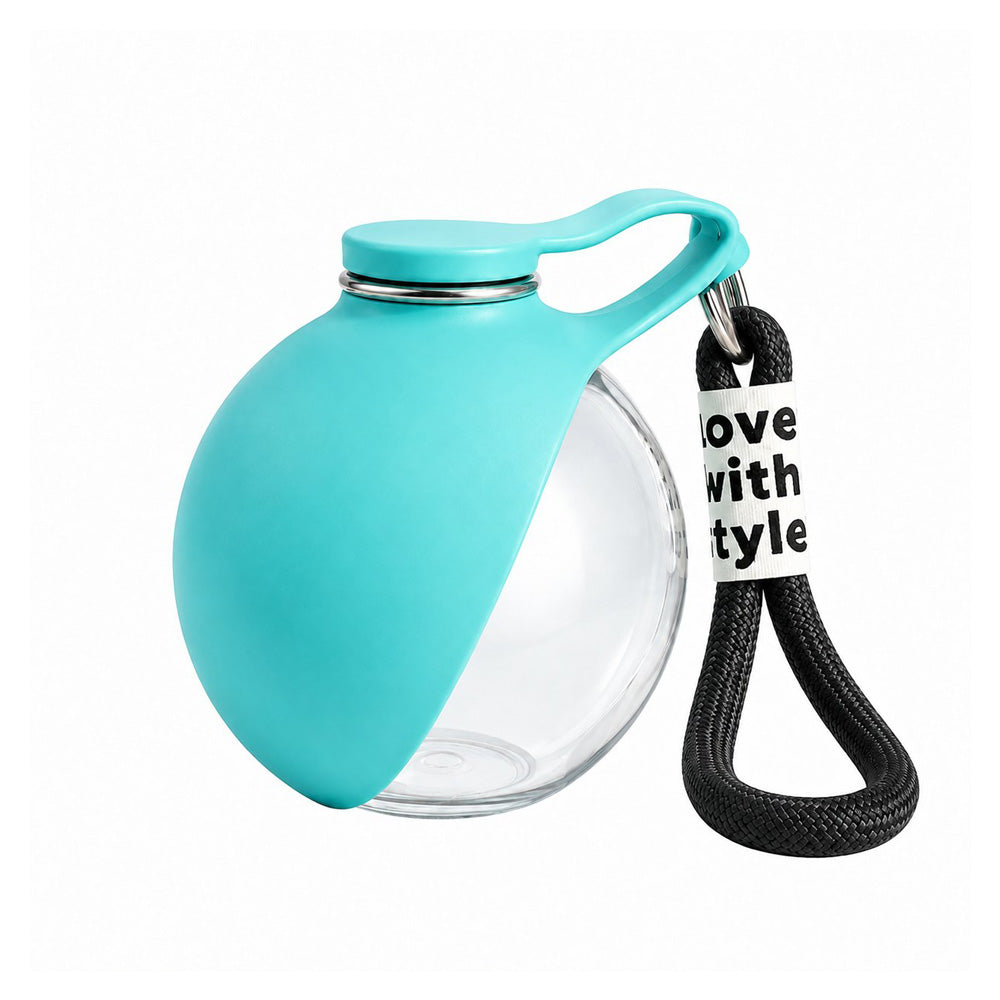 Portable Dog Water Bottle, 285ml BPA Free PETG Pet Travel Water Bottle With Foldable Silicone Bowl, Leak Proof Hands-Fre