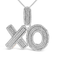 Sterling Silver 1/4 Cttw Diamond PavÃ© XO Pendant Necklace