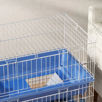 2-Tier Guinea Pig Cage, Ferret Cage, Chinchilla Cage, Small Animal Cage Indoor With Dish And Bottle, 2 Doors, Deep Botto