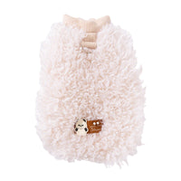 The Fluffy Sheep Wool Pet Vest, The Cute Panda Badge And The Warm Winter Coat Are For Small Cats And Dogs
