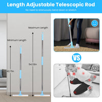 1Pc Pet Hair Removal Rake With 54.33in Adjustable Telescopic Rod Multi-Fabric Dog Cat Hair Scraper Lint Shaver For Carpe