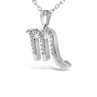 Sterling Silver 1/7 Cttw Diamond Scorpio Zodiac Pendant Necklace