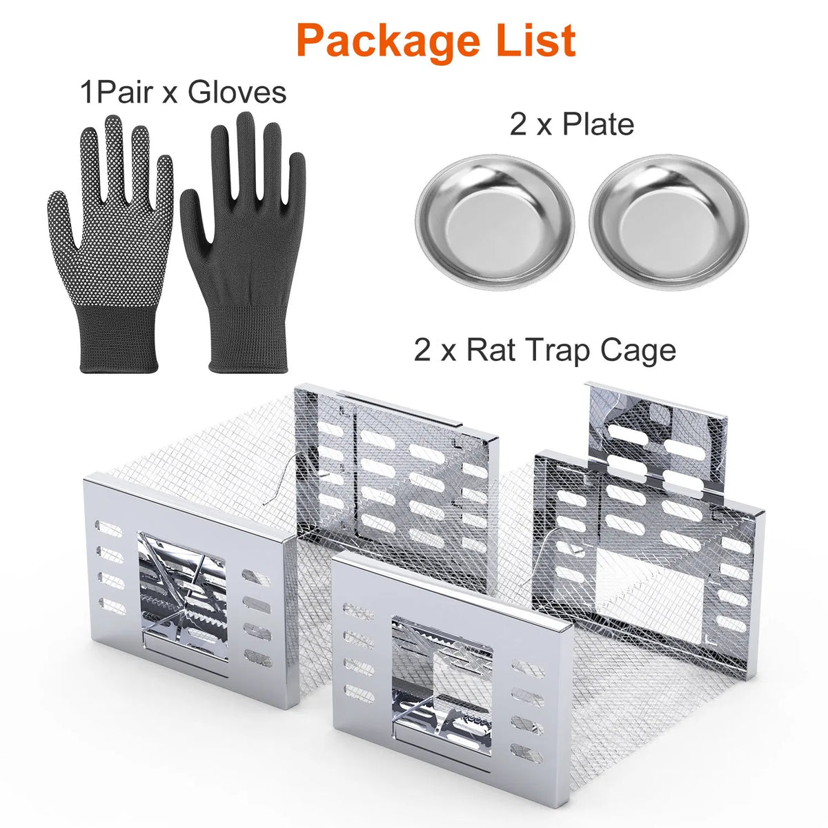 2Pcs Humane Rat Trap Catch and Release Live Mouse Cage Traps with Automatic Continuous Cycle Trapping for Chipmunk Roden