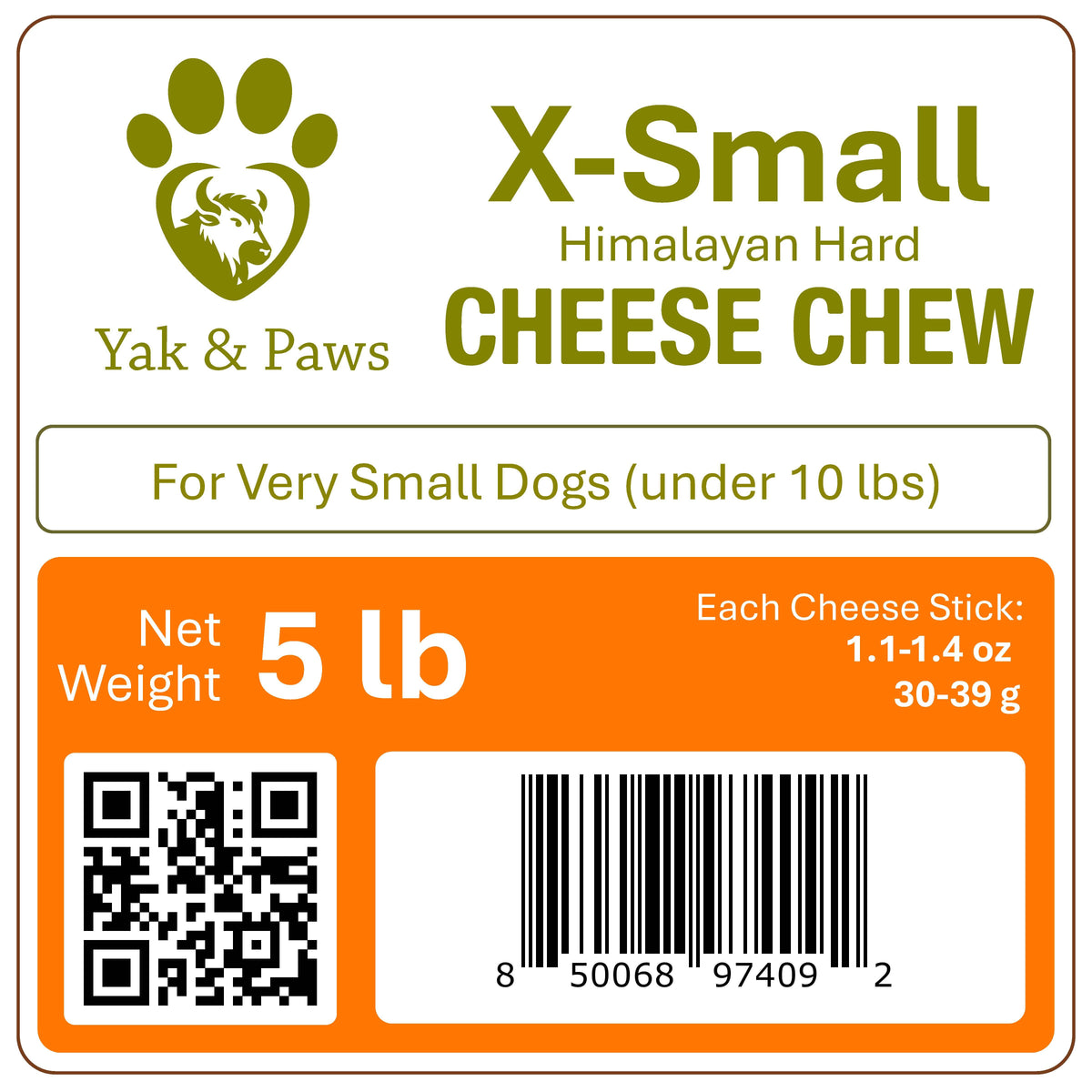 Yak and Paws Himalayan Yak Cheese Dog Chews, 5 lb Bulk Case