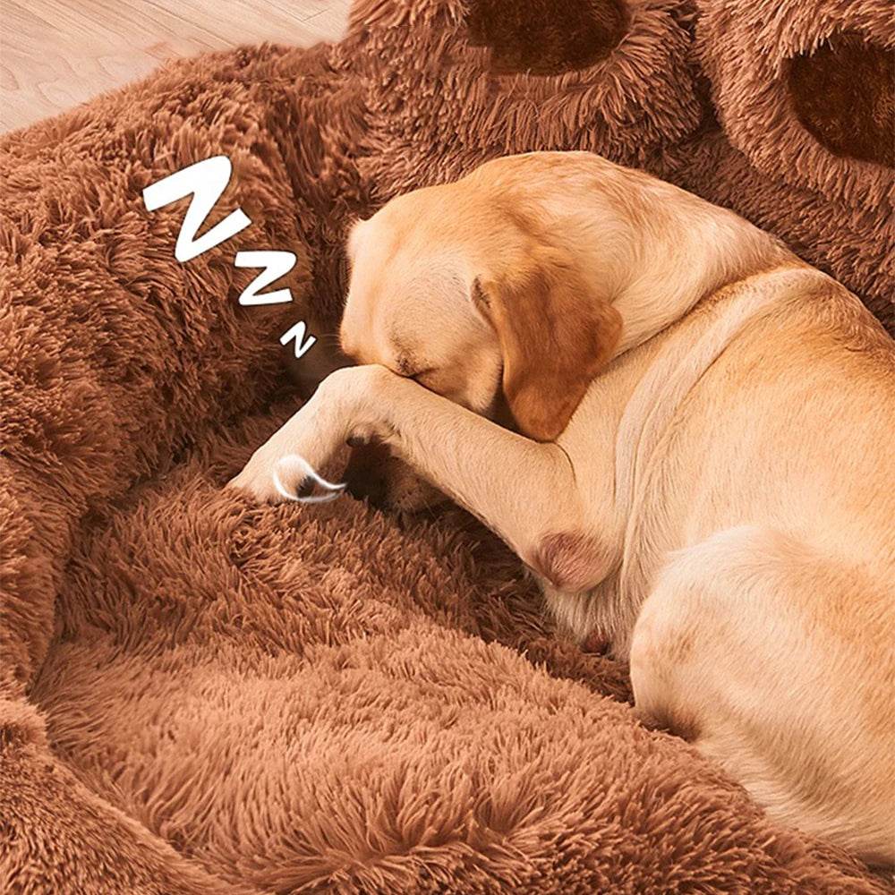 Big Paw Plush Pet Sofa Bed – Washable Dog & Cat Bed with Calming Raised Edges (Small to XL) - BIG FRENCHIES