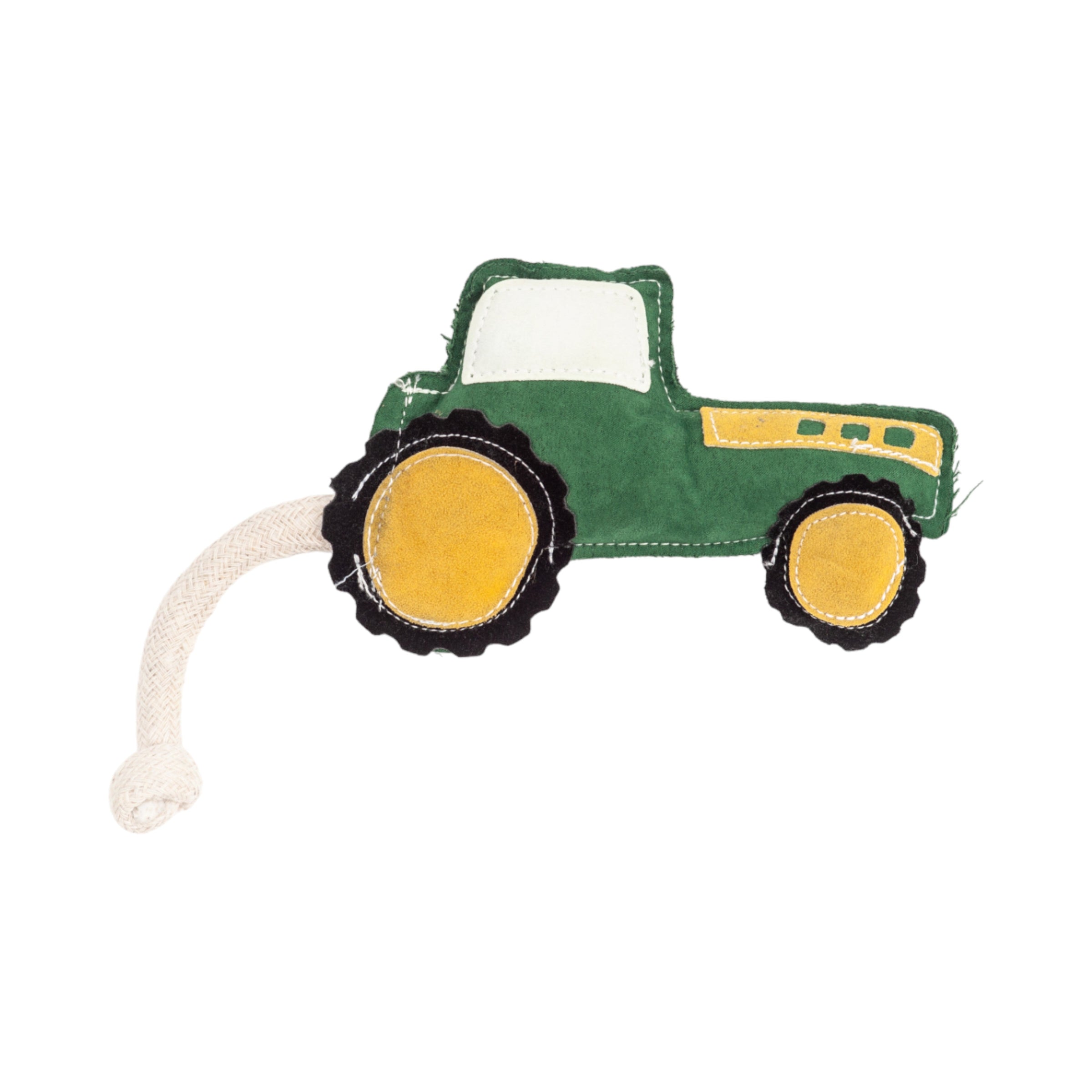 Country Living Faux Leather Green Tractor Dog Chew Toy, Durable, Safe and Non-Toxic - BIG FRENCHIES