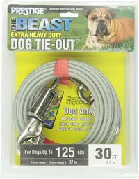 Boss Pet Edge Tie-Out Cable XL Dogs Up to 125lb 30ft Twin Swivel Spring