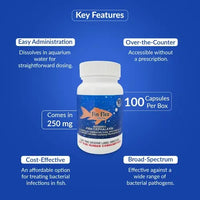 Fish Ceph 250mg Capsules for Aquarium Fish – 100 Count – Water Care Support
