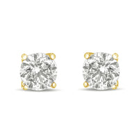 14K Yellow Gold 1.0 Cttw Lab Grown Diamond Solitaire Stud Earrings