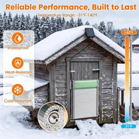 Solar Powered Automatic Chicken Coop Door with 4 Modes Light Sensor Timer Remote Control, Anti-Pinch Weatherproof Alumin