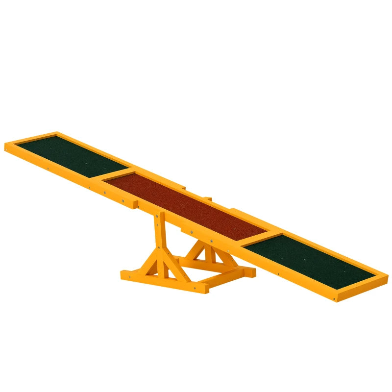 PawHut Wooden Dog Agility Seesaw For Balance Training And Exercise, Platform Equipment Run Game Toy, Weather Resistant P