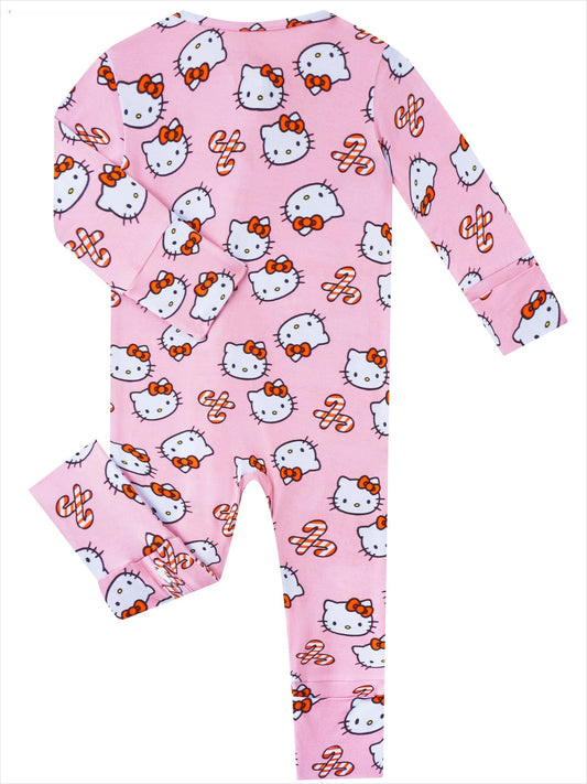 PoshTOT Sanrio Hello Kitty Pink Bamboo Baby Convertible Zippy Romper
