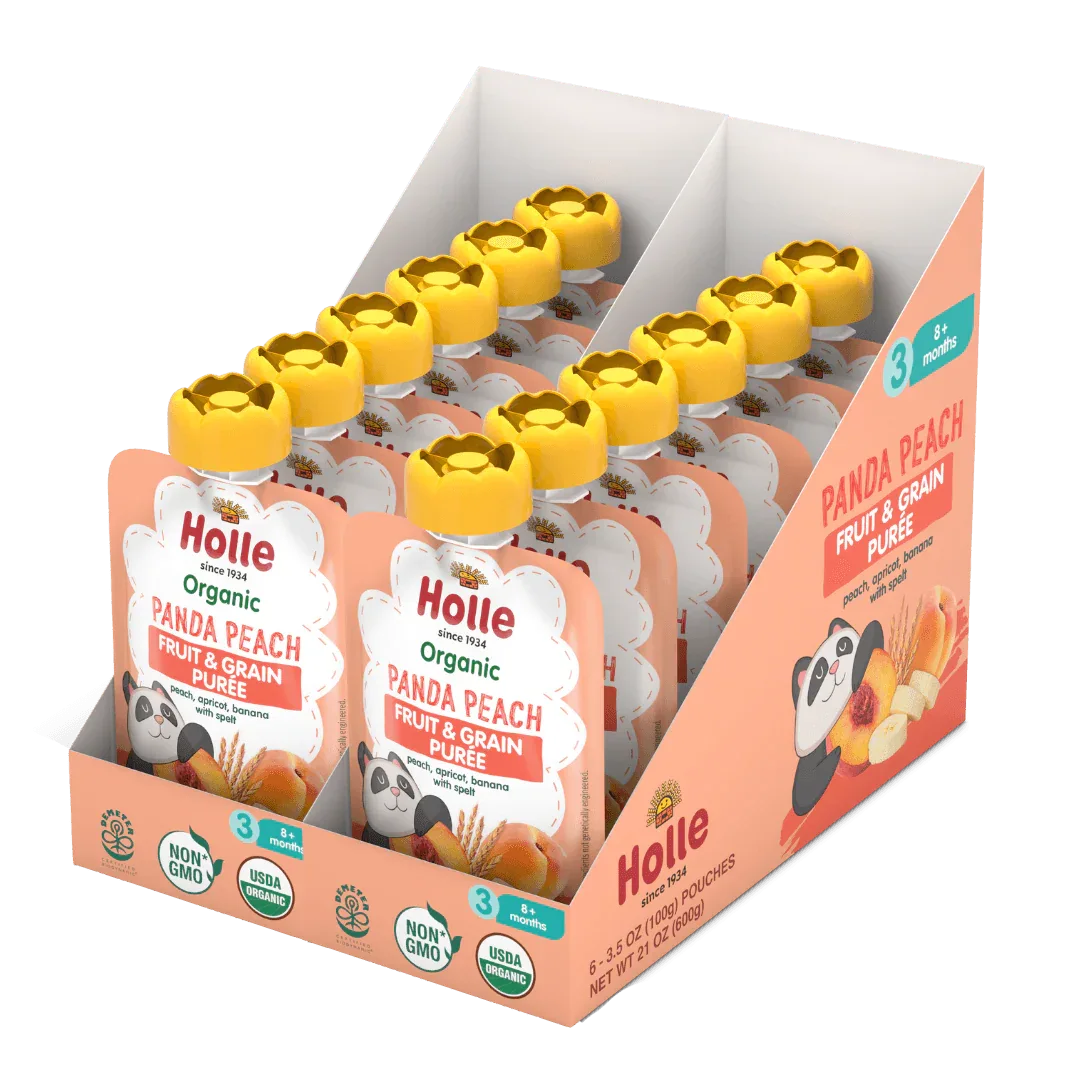 Organic Panda Peach - Fruit & Grain Purée - BIG FRENCHIES