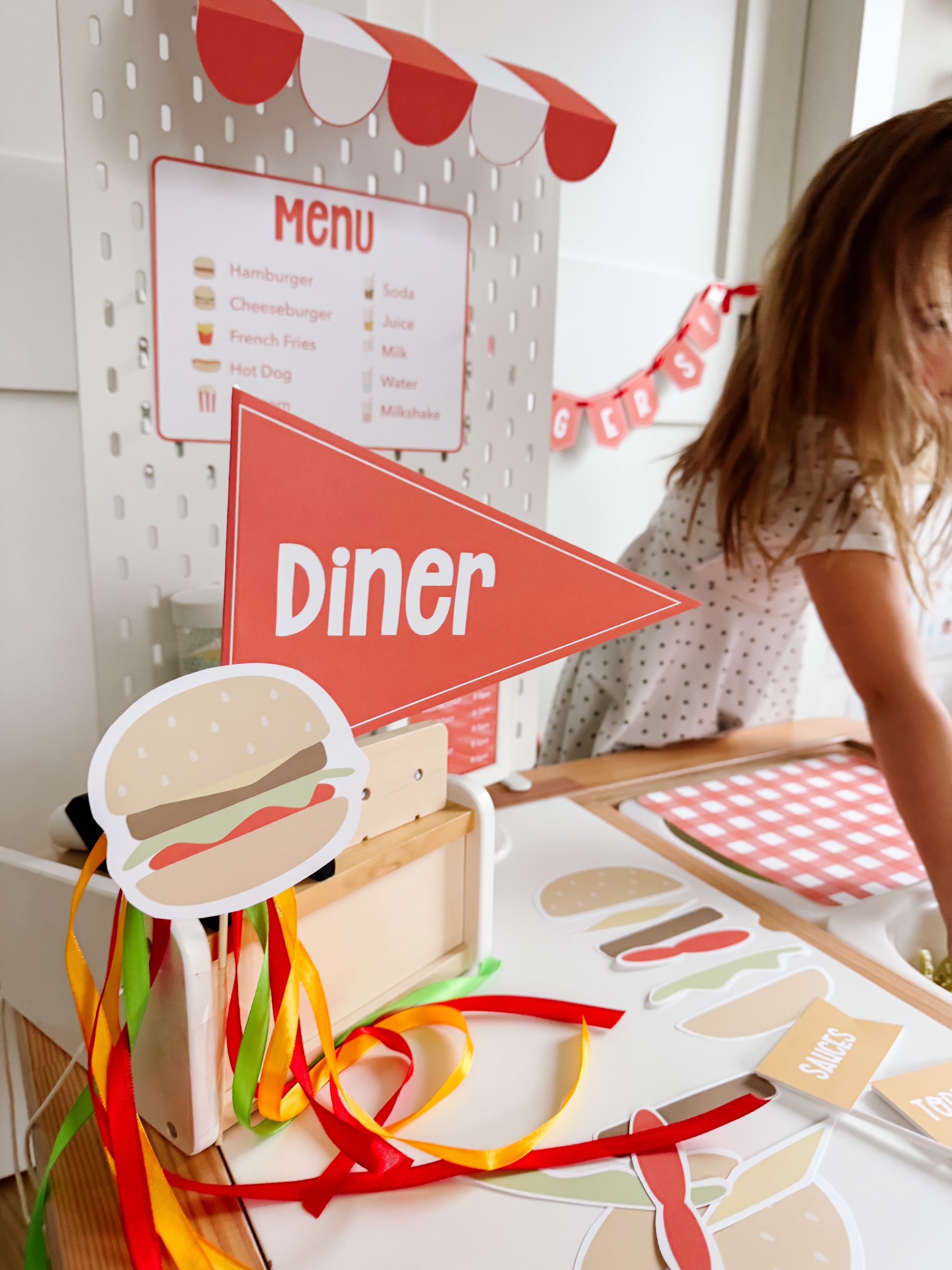 Burger Diner Dramatic Play Printable Kit