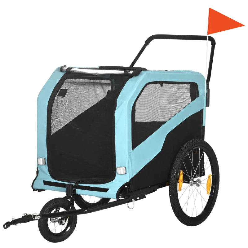 2-in-1 Dog Bike Trailer Pet Stroller Carrier For Large Dogs With Hitch, Quick-release Wheels, Foot Support, Pet Bicycle 