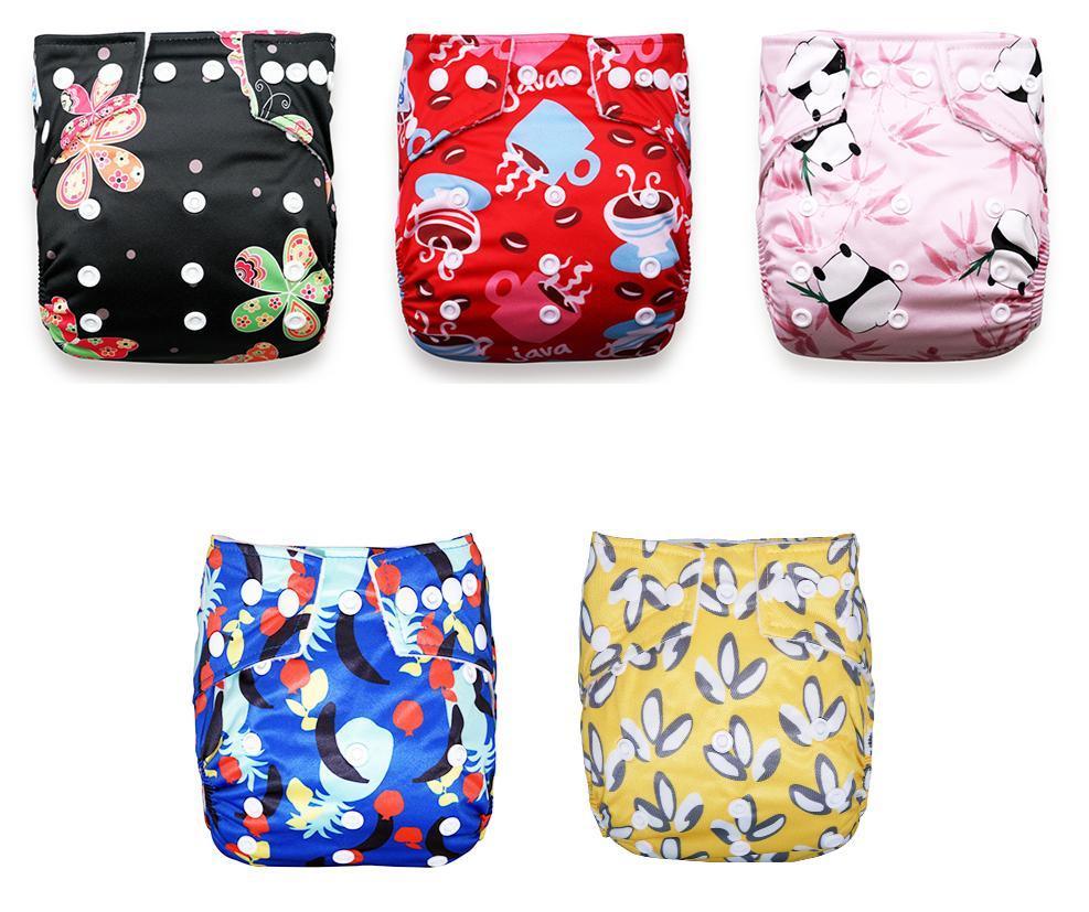 Modern Luxury Printed Baby Nappy 5pcs/Lot Washable Diapers Good Quality Pocket Diaper For Kids - BIG FRENCHIES