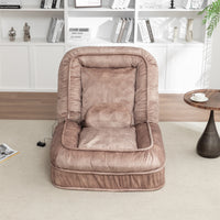 Upholstered Human Dog Bed for Adult & Pets,with 5 Adjustable Position &Massage Pillow, Bean Bag floor sofa with 2 Soft P