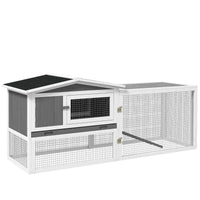 Hutch 2-Story Bunny Cage, Guinea Pig Cage Indoor Outdoor, Small Animal House With Slide Out Tray, For Rabbits, Chickens,