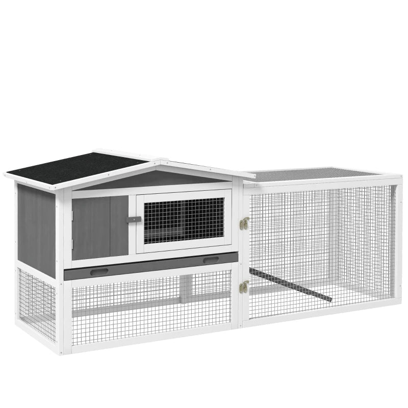 Hutch 2-Story Bunny Cage, Guinea Pig Cage Indoor Outdoor, Small Animal House With Slide Out Tray, For Rabbits, Chickens,