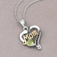 0.49 Carat Genuine Peridot and Black Spinel .925 Sterling Silver Pendant