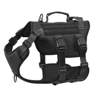 Heat-resistant Durable Nylon Tactical Service Dog Harness, Adjustable No-pull Reflective Vest With Dual Handles For Larg