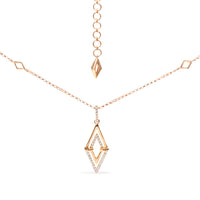 14K Yellow Gold 1/4 Cttw Diamond Double Triangle Geometric 18" Pendant Necklace (G-H Color, SI1-SI2 Clarity)