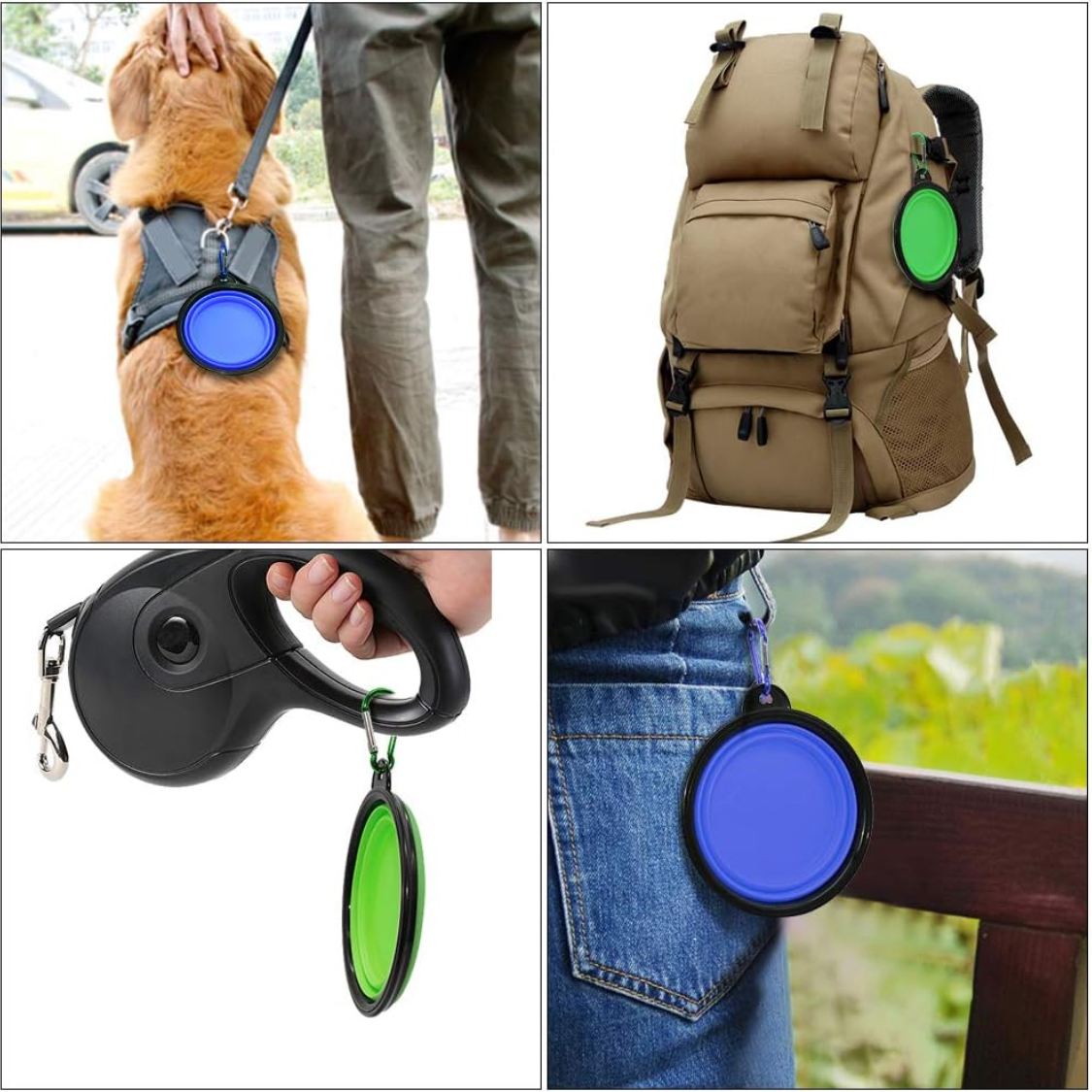 Dog Bowl Pet Collapsible Bowls, 2 Pack For Cats Dogs, Portable Pet Feeding Watering Dish For Walking Parking Traveling W