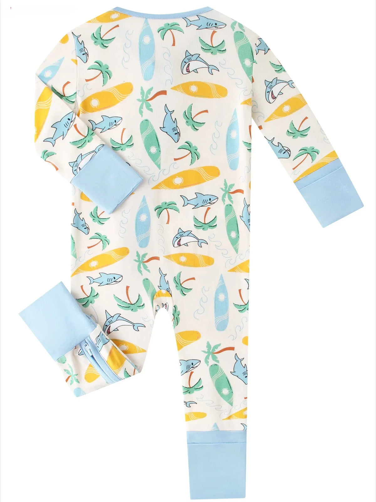 PoshTOT Beach Surfing Bamboo Baby Convertible Zippy Romper - BIG FRENCHIES
