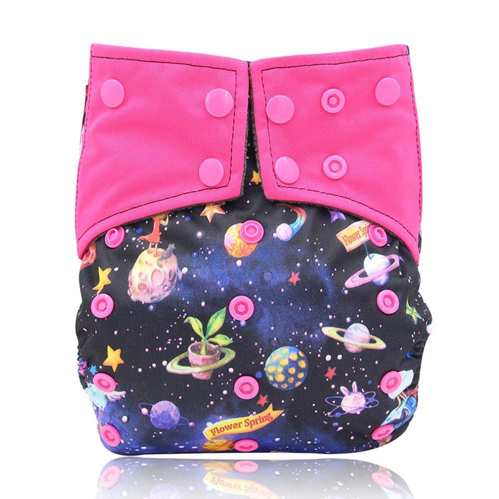 Newborn Cloth Diaper Sewed in Charcoal Bamboo Insert and Suede Pocket Diapers Waterproof Baby Nappies Design for Baby - BIG FRENCHIES