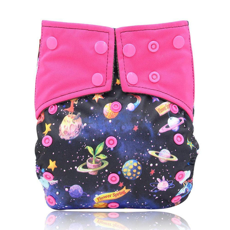 Newborn Cloth Diaper Sewed in Charcoal Bamboo Insert and Suede Pocket Diapers Waterproof Baby Nappies Design for Baby - BIG FRENCHIES