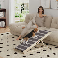 Dog Ramp For Couch, 4 Adjustable High-traction Carpet And Crossbars Foldable Pet Ramp For Small To Large Dog