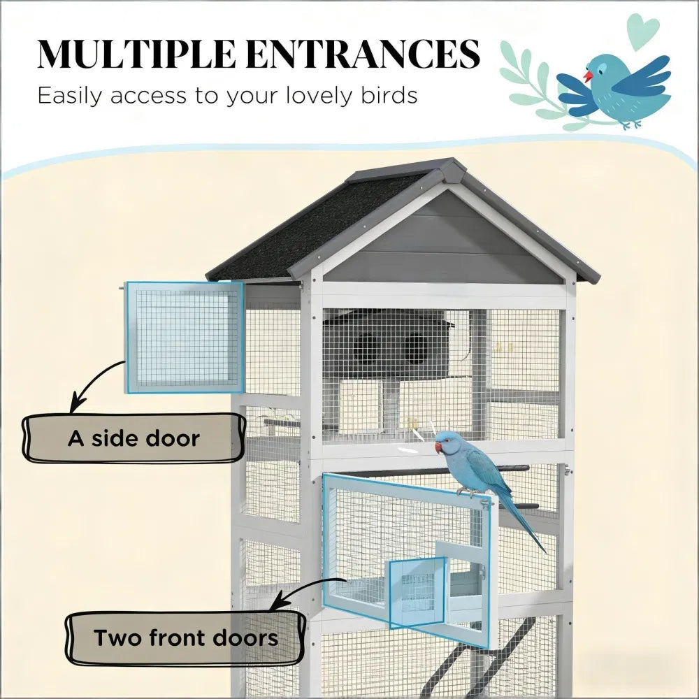 Bird Cage Starter Kit with Detachable Rolling Stand