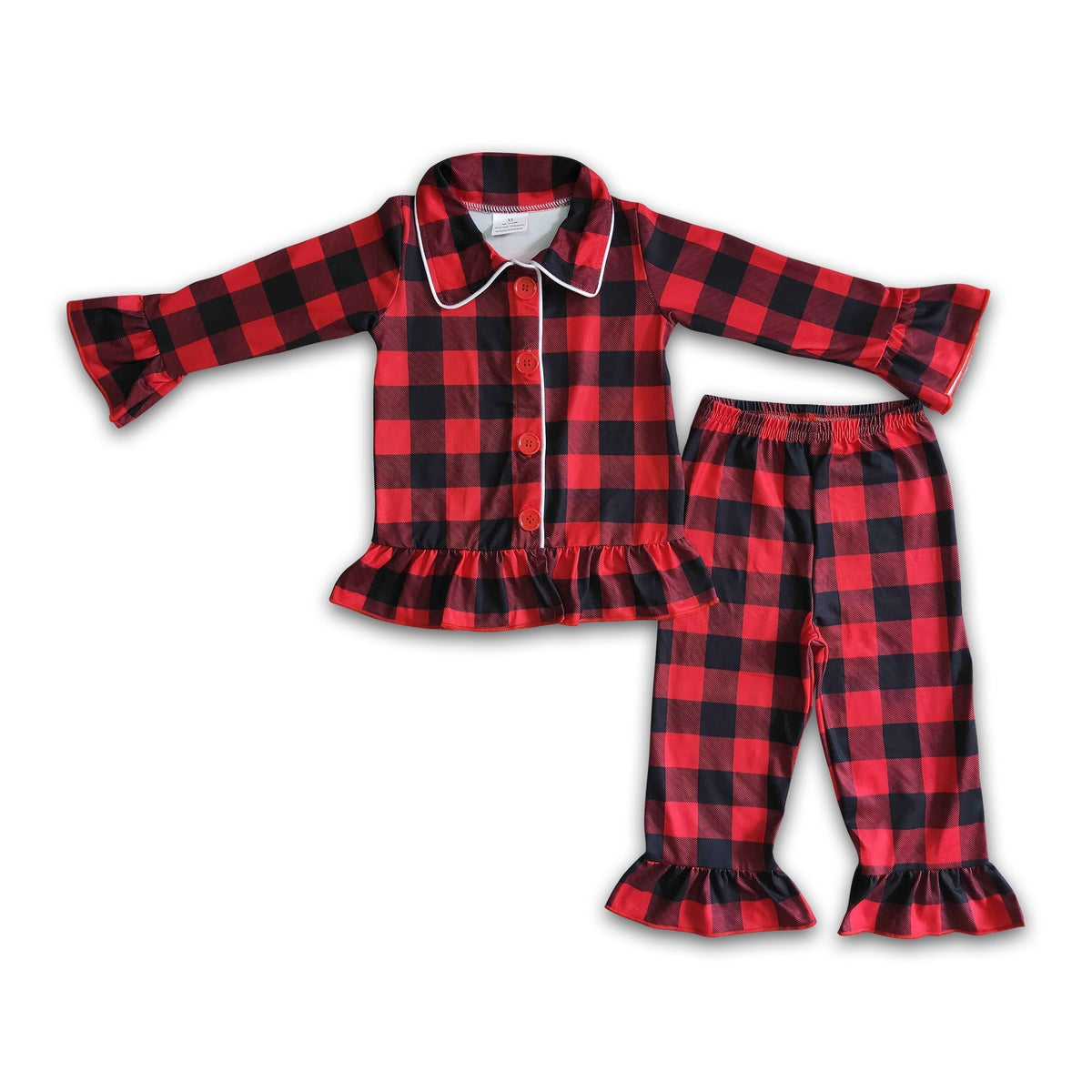 Buffalo plaid girls Christmas pajamas - BIG FRENCHIES