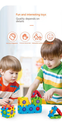 Assembling Building Blocks 3D Puzzle Model Press To Construct Children's Fun Interactive Educational Toys