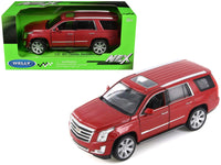 2017 Cadillac Escalade with Sunroof Red Metallic 1/24-1/27 Diecast Model Car by Welly