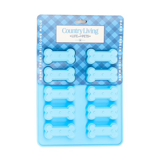 Country Living Bone-Shaped Silicone Baking Tray (10-Cavity Mold) – for Homemade Dog Treats, Candy, Cookies, Chocolate, and Ice Cubes - BIG FRENCHIES