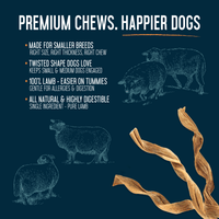 Dogginstix Lamb Collagen Twist 12 in Natural Dog Chews, Single Ingredient, Pack of 25