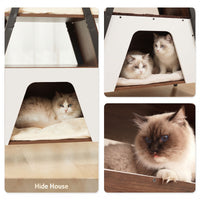 73in Modern Cat Tower For Indoor Cats - Multi-Level Cat Tree With Scratching Posts, Caves, Large Perch & Removable Pads 