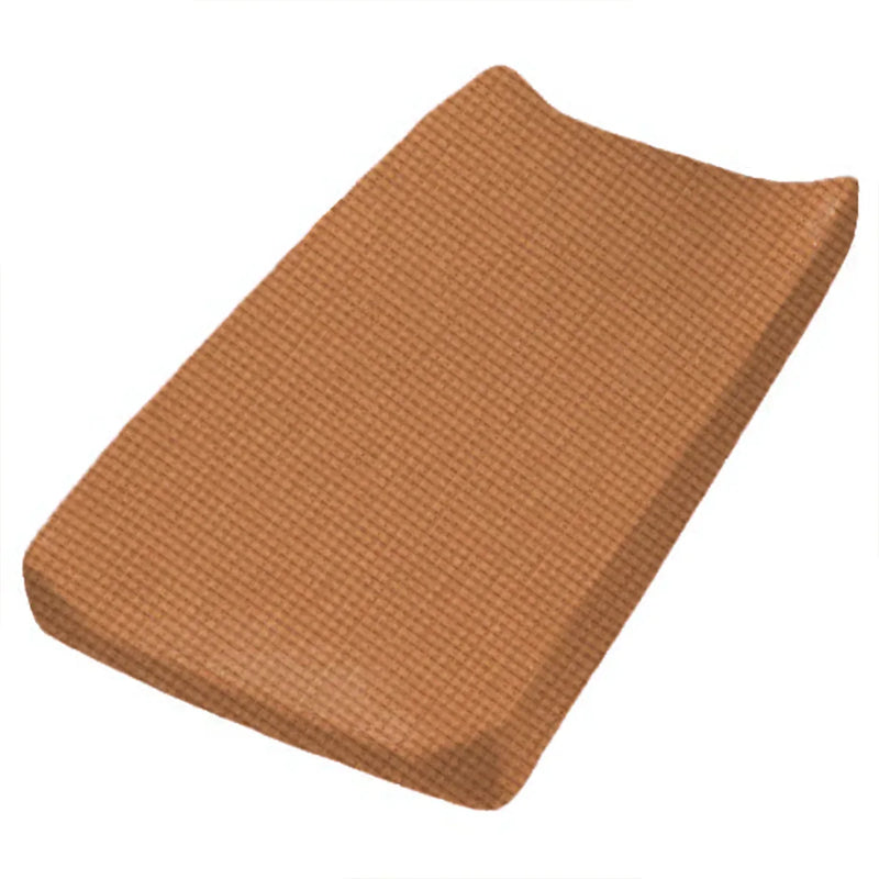 Caramel Waffle Brown Changing Pad Cover - BIG FRENCHIES
