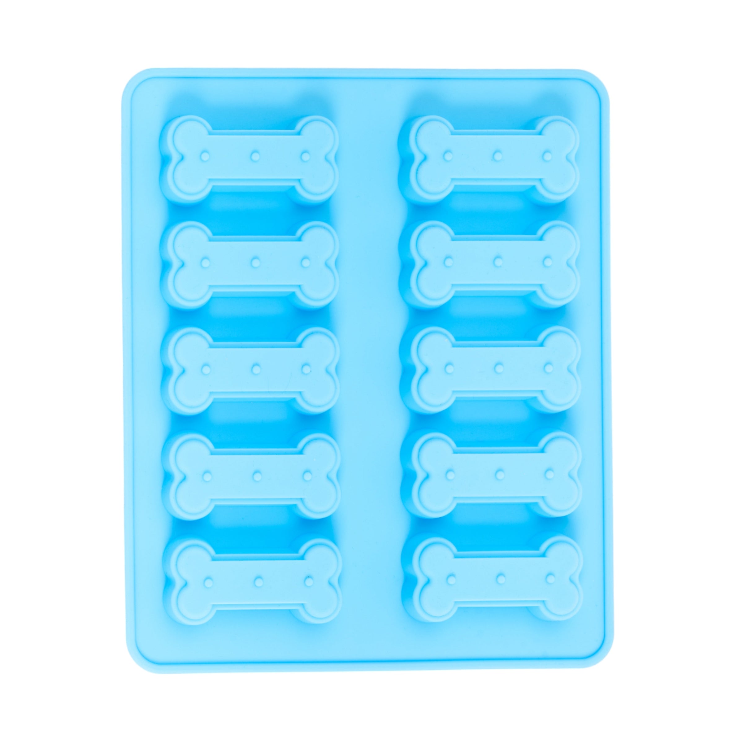 Country Living Bone-Shaped Silicone Baking Tray (10-Cavity Mold) – for Homemade Dog Treats, Candy, Cookies, Chocolate, and Ice Cubes - BIG FRENCHIES