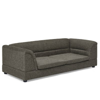 Oversized Pet Sofa, Curved Armrest Rectangular Dog Sofa, Linen Fabric Comfort Pet Couch for Large & Oversized Dogs-Dark 