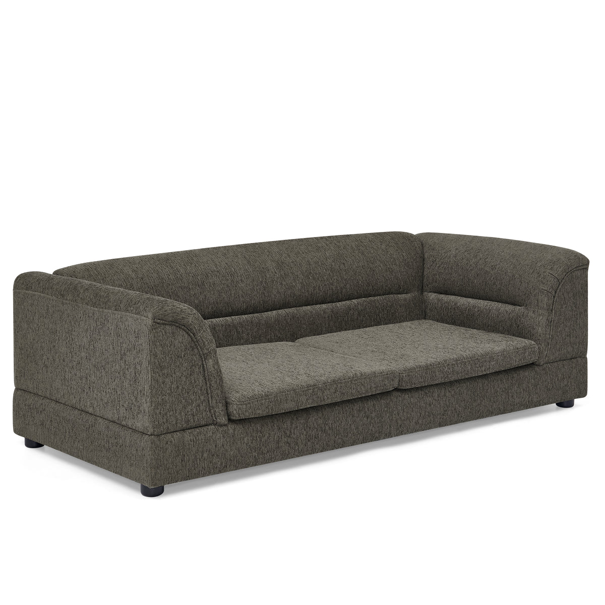 Oversized Pet Sofa, Curved Armrest Rectangular Dog Sofa, Linen Fabric Comfort Pet Couch for Large & Oversized Dogs-Dark 