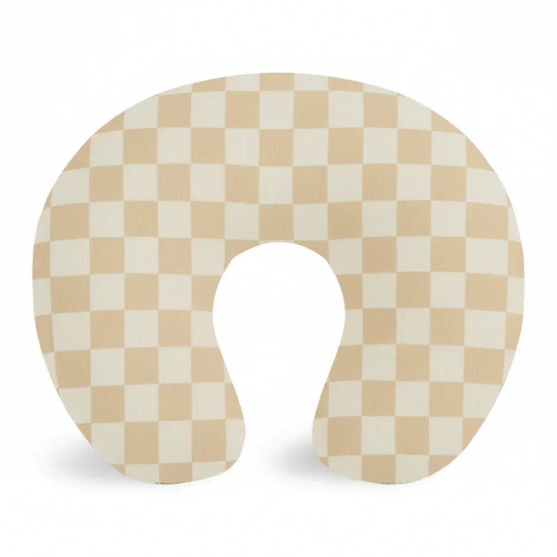 Beige & White Checkered Nursing Pillow Cover - BIG FRENCHIES