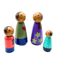 LGBTQ+ Family Wooden Doll Set - Two Moms